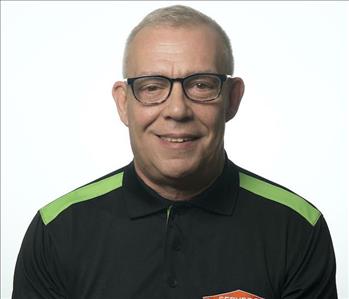 male, glasses, servpro  shirt